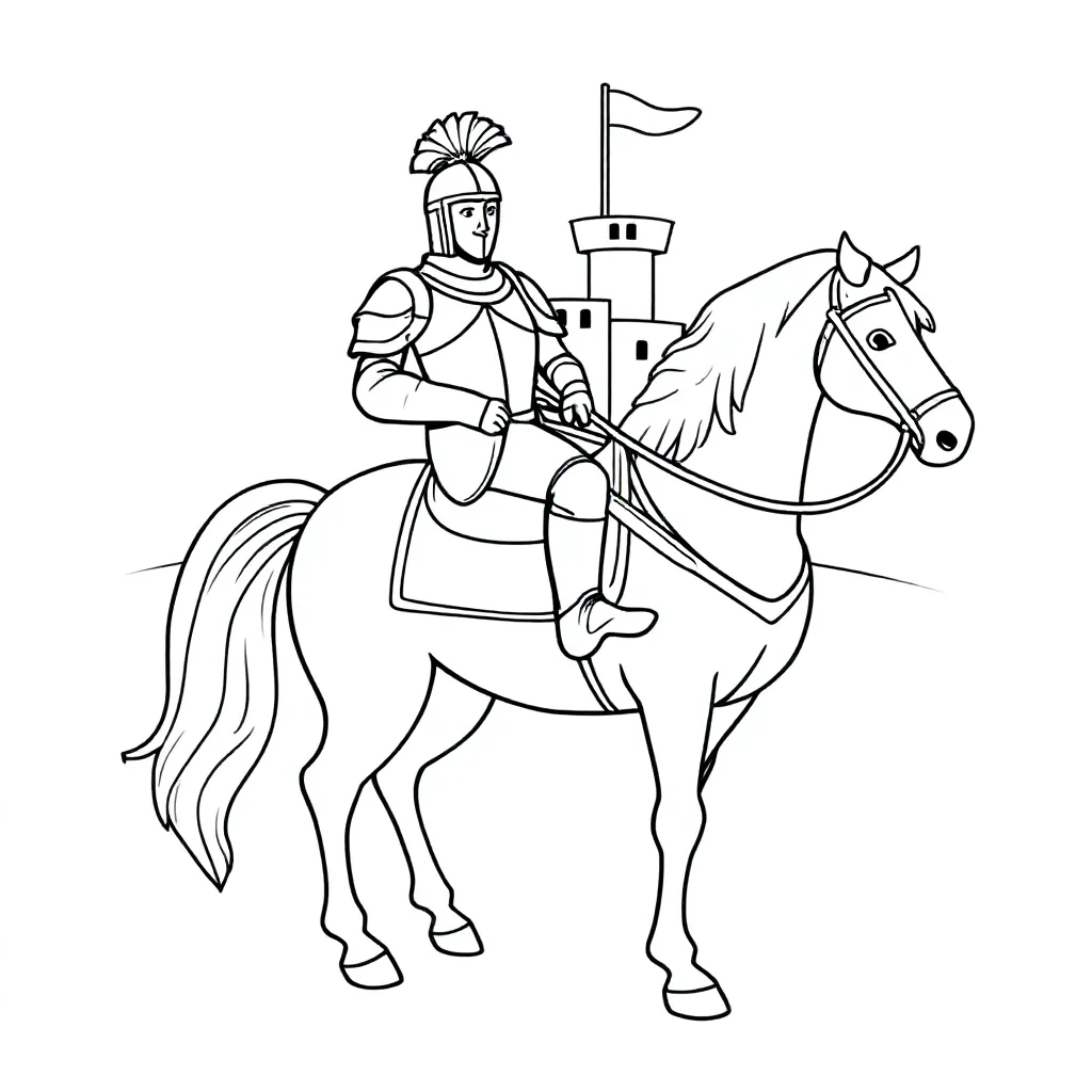 A knight on a white horse