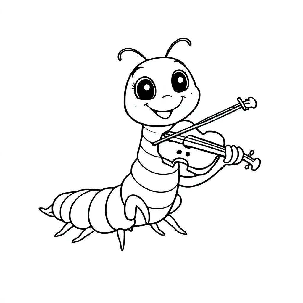 Urocza, zabawna stonoga ze skrzypcami