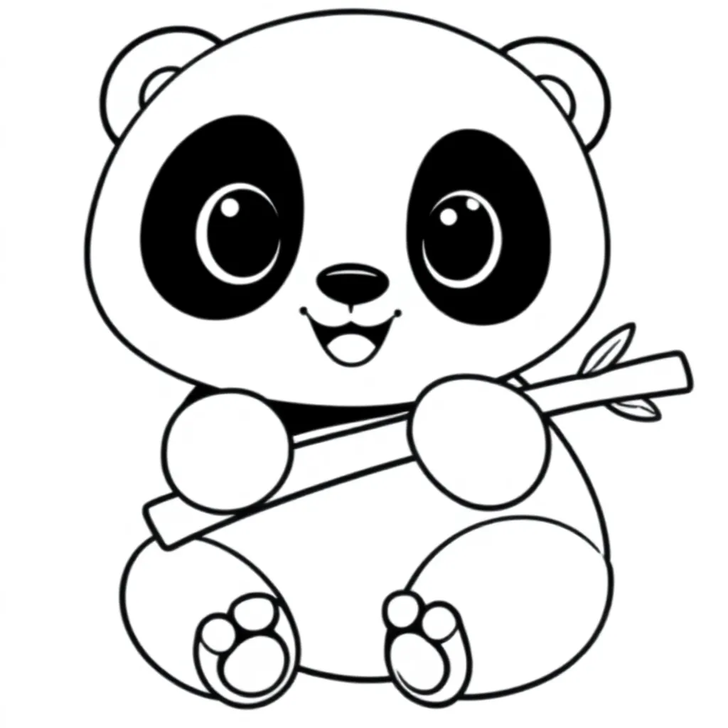 Urocza panda jedząca bambus e