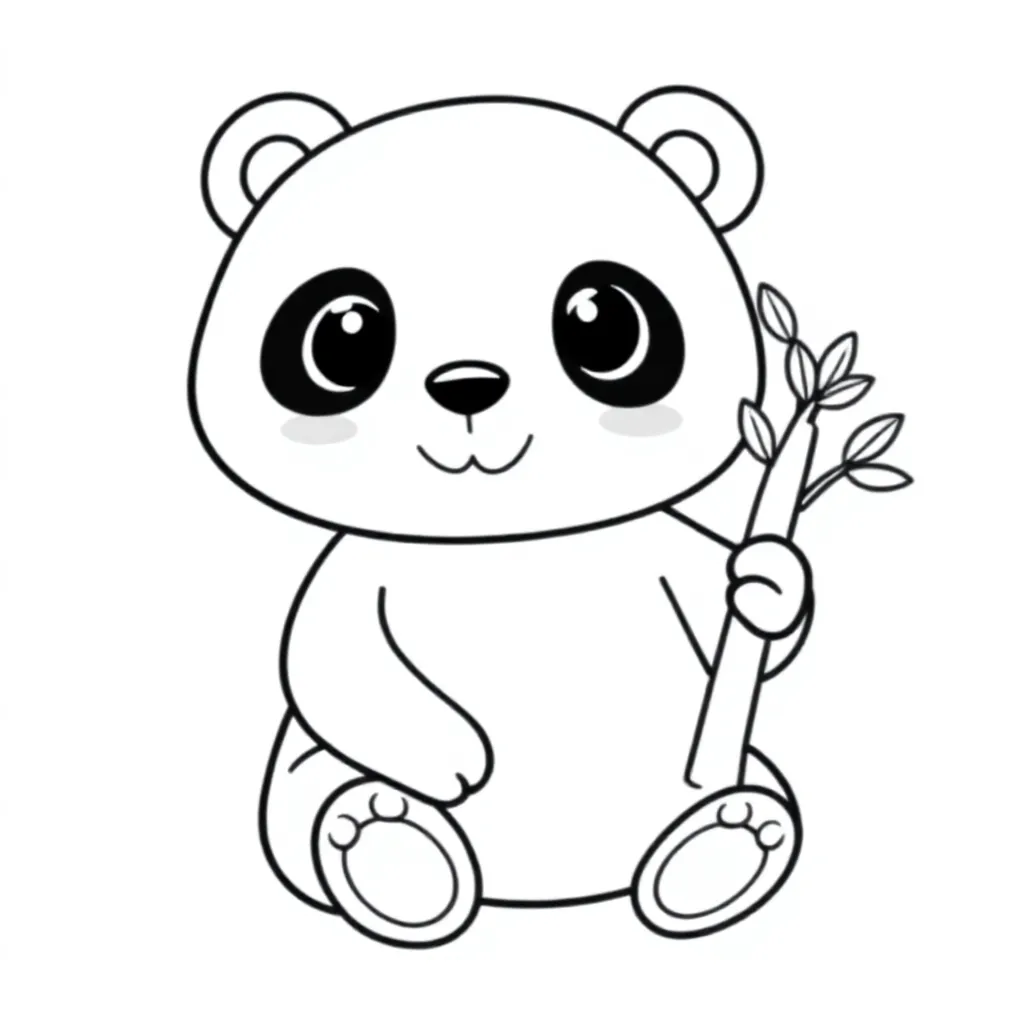 Urocza panda jedząca bambus e