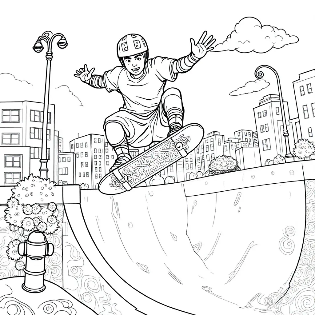 A skater on a half pipe