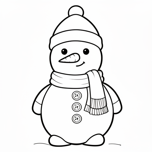 Lumiukko huivilla ja hatulla