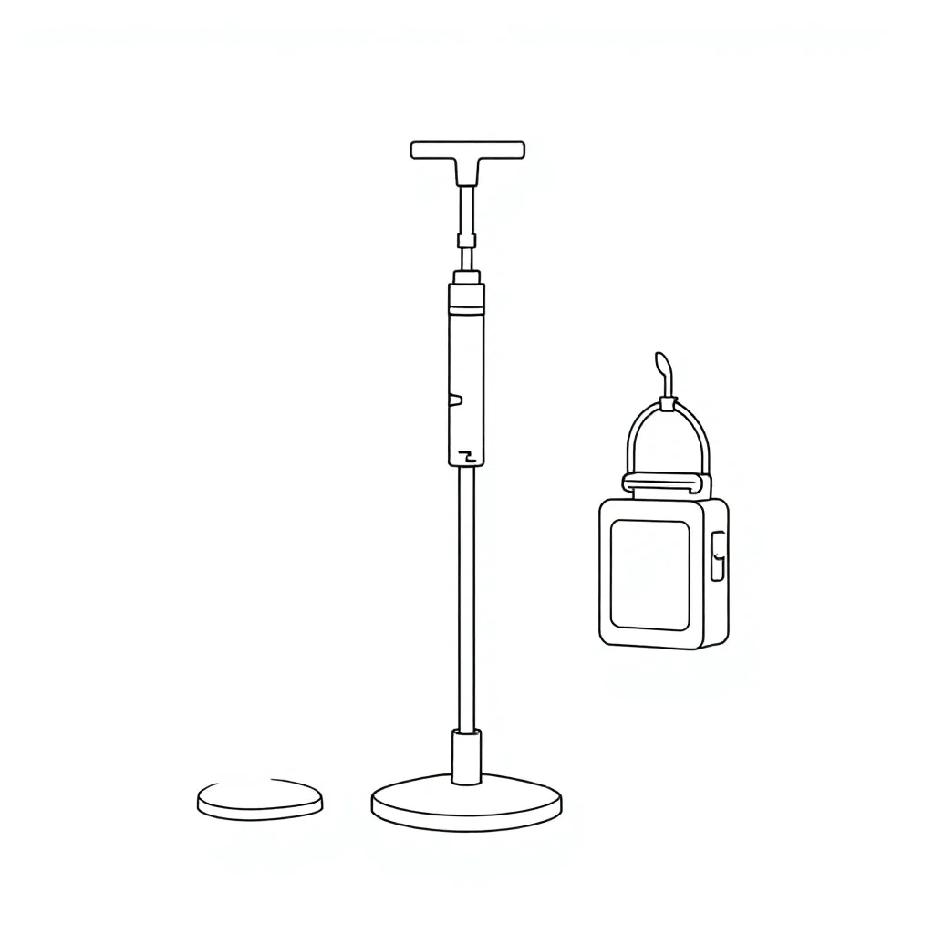 Un stéthoscope, une seringue, une pompe d'alimentation