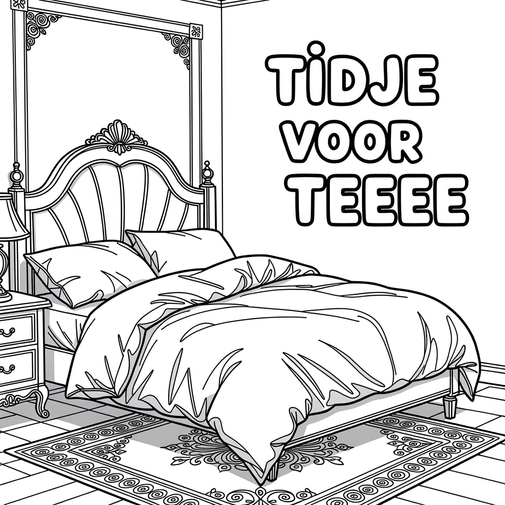 EEN TWEEPERSOONSBED MET VERFROMMELDE LAKENS