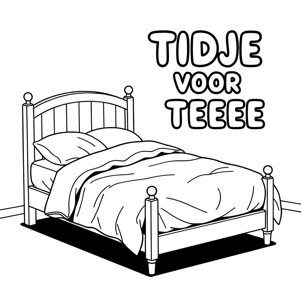 EEN TWEEPERSOONSBED MET VERFROMMELDE LAKENS