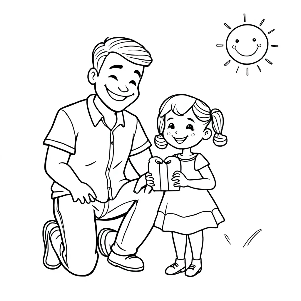 Een Vader En Dochter Voor Vaderdag