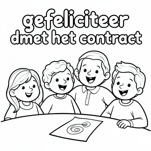 Un foglio di carta su un tavolo con un ricciolo sulla carta e 7 persone felici al tavolo