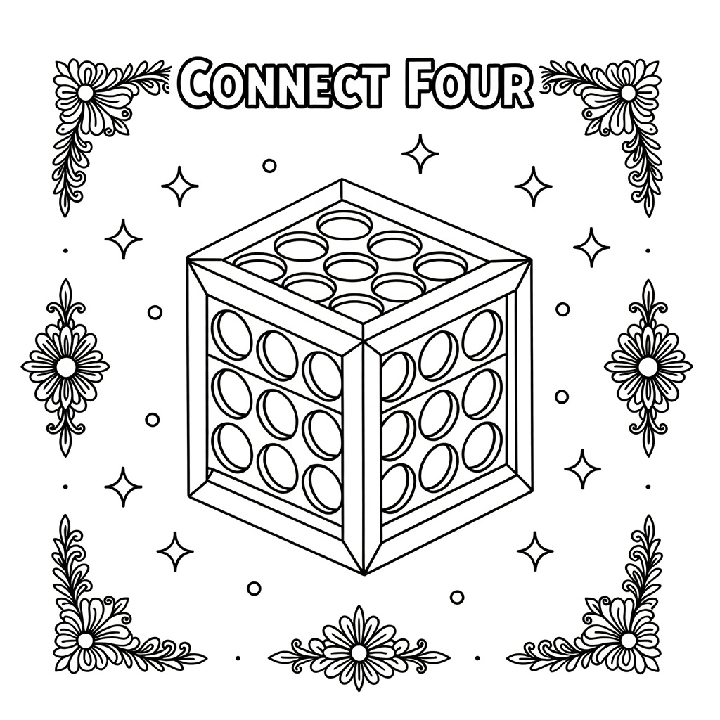 Eine Vier-in-einer-Reihe-Tafel mit dem Text darin