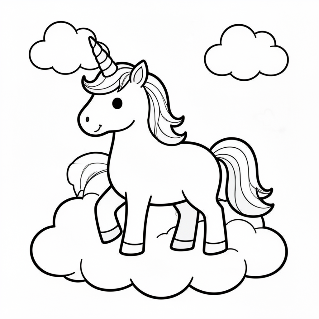 Een eenhoorn in de wolken