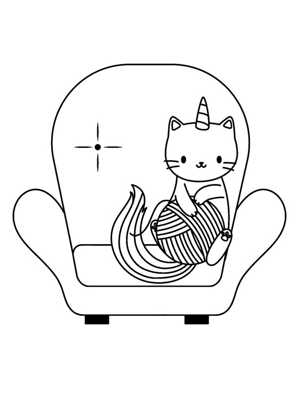 Enhjørningskat på sofaen