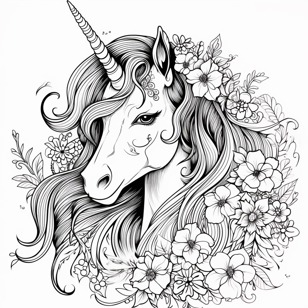 Unicorn with flowers