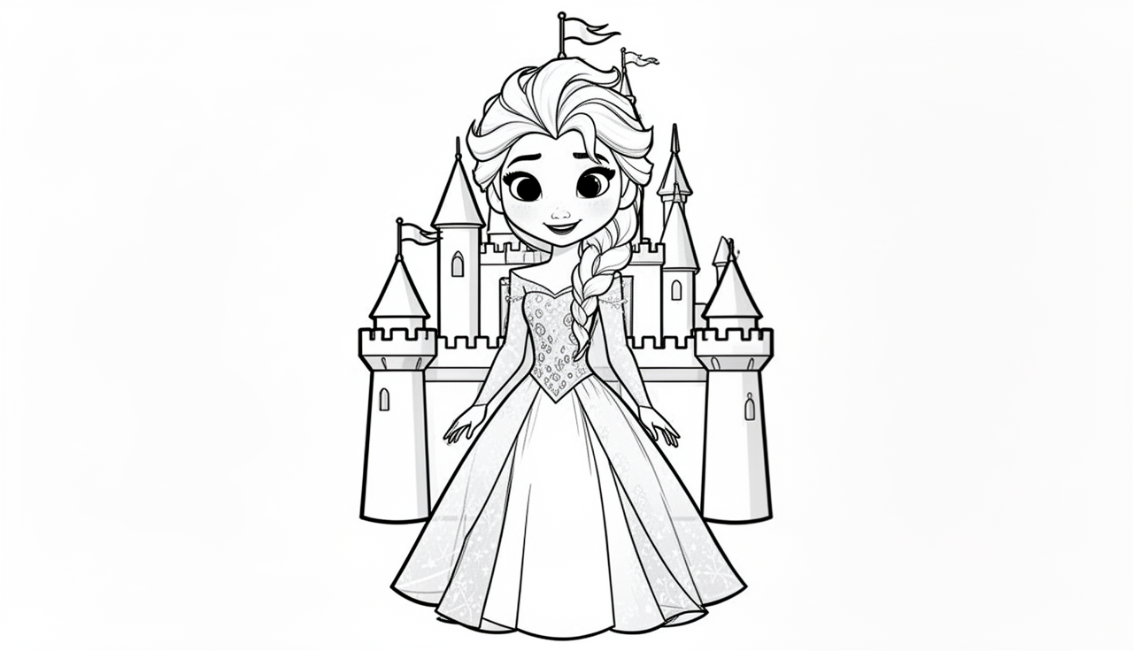 Elsa prinses met een kasteel