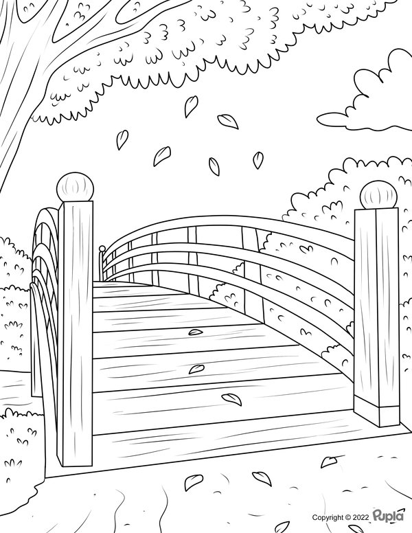 Fall Bridge Scene