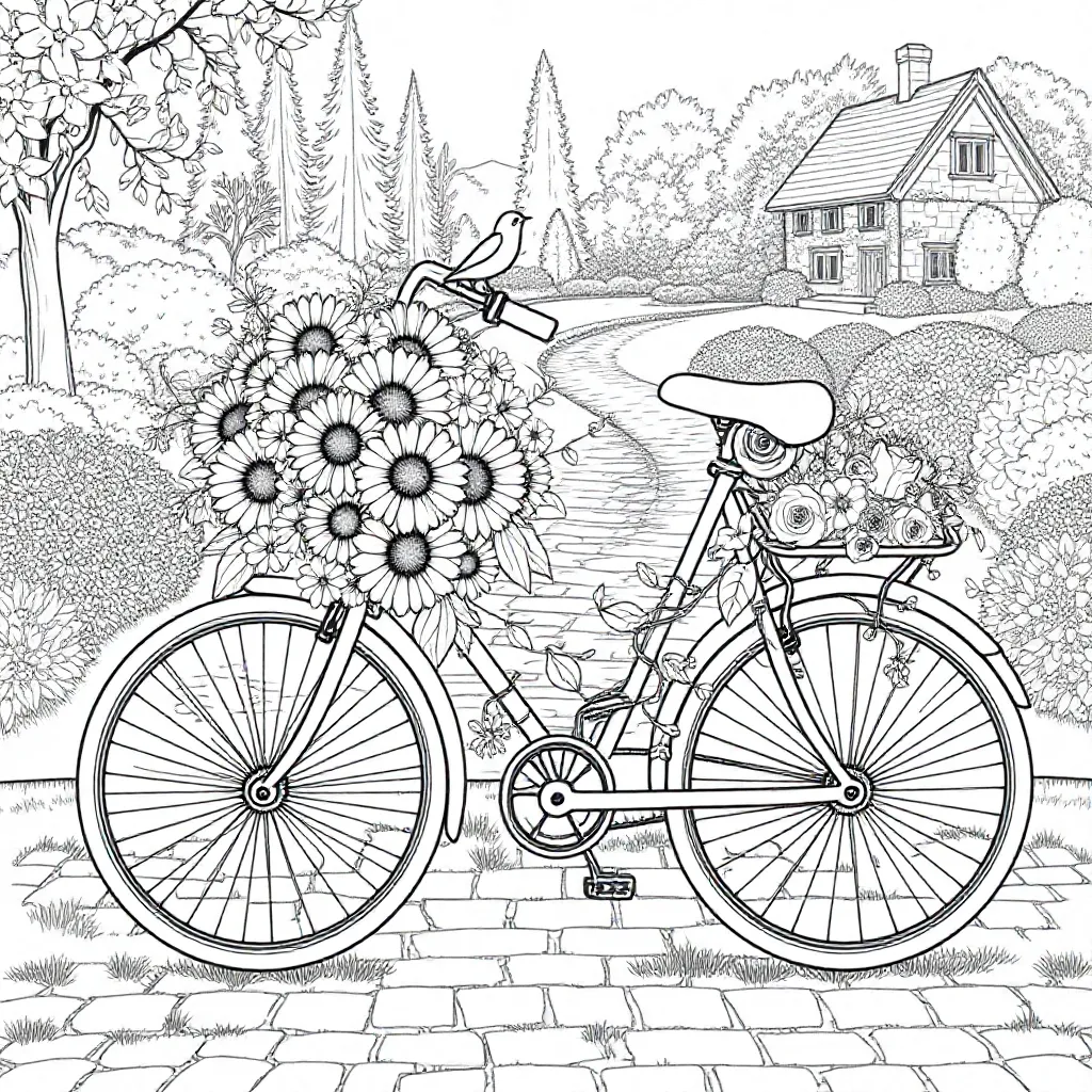 Cykel med blomster
