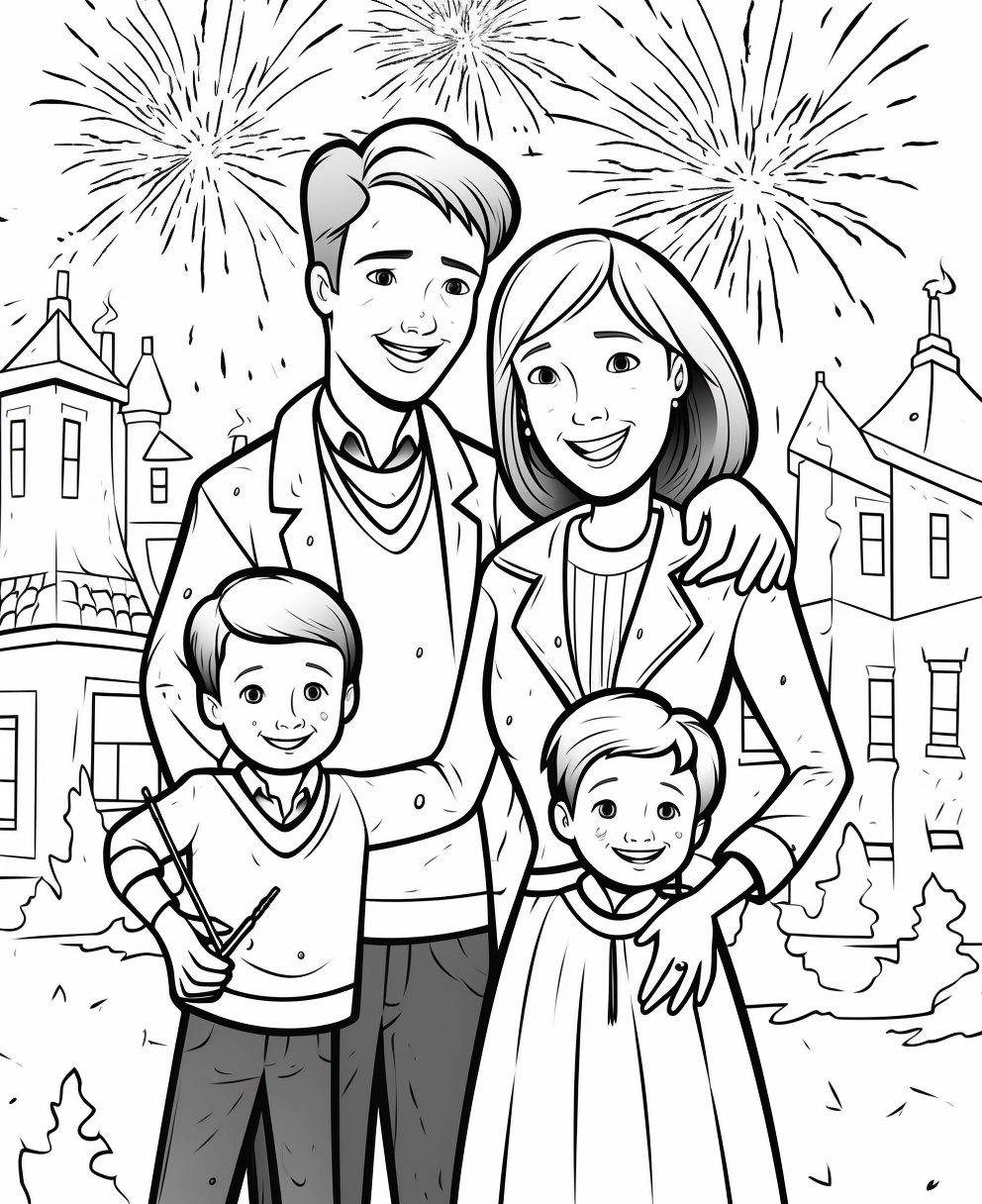 Famiglia felice, buon anno nuovo