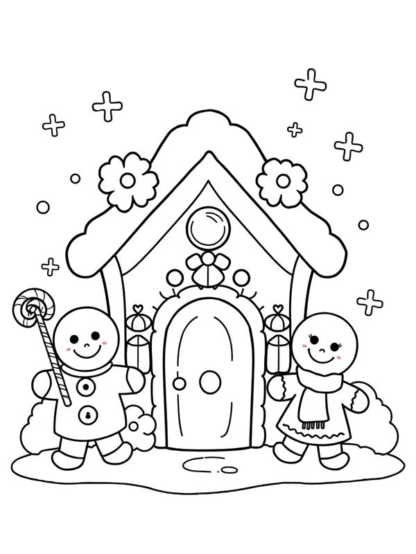 Omino di pan di zenzero nella casa di Natale