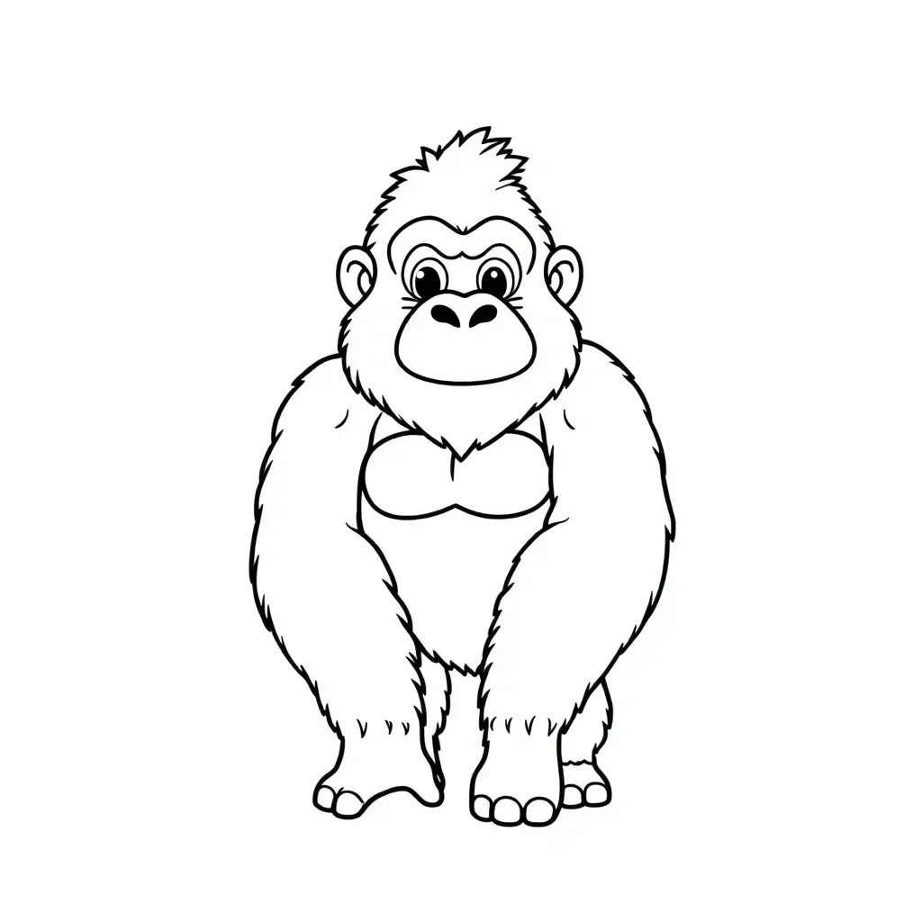 Gorilla Dieren Cartoon Natuur Creatief
