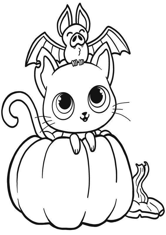Halloween kissa Bat Pumpkin