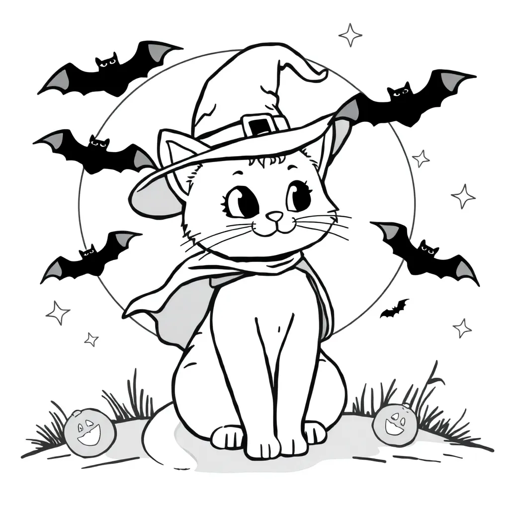 Halloween cat Witch Enchanting Spooky