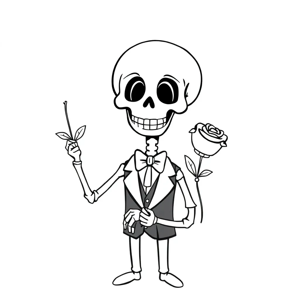 Halloween Kawaii Skelett Rosen süß