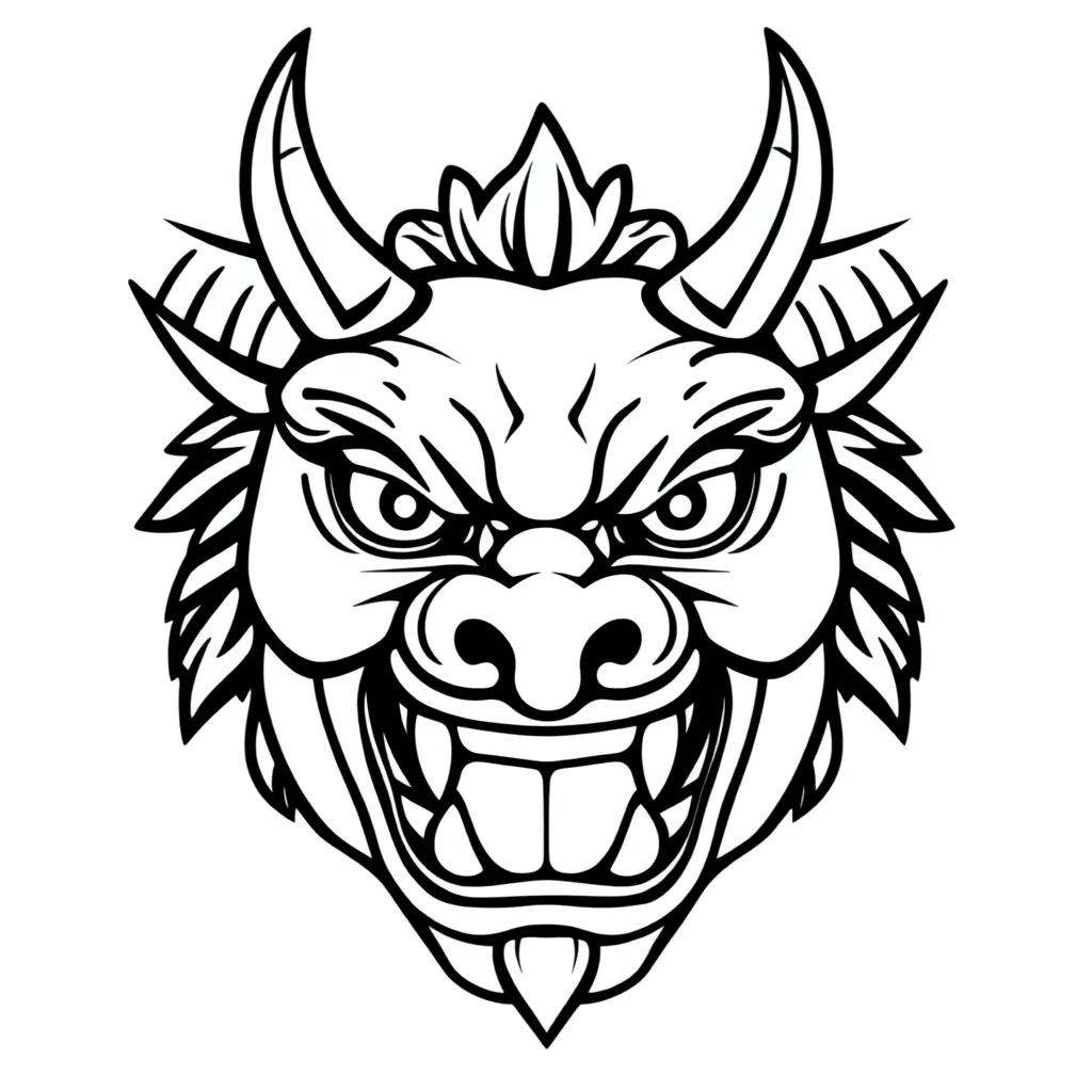 Halloween Oni Masker Japanse Folklore Eng