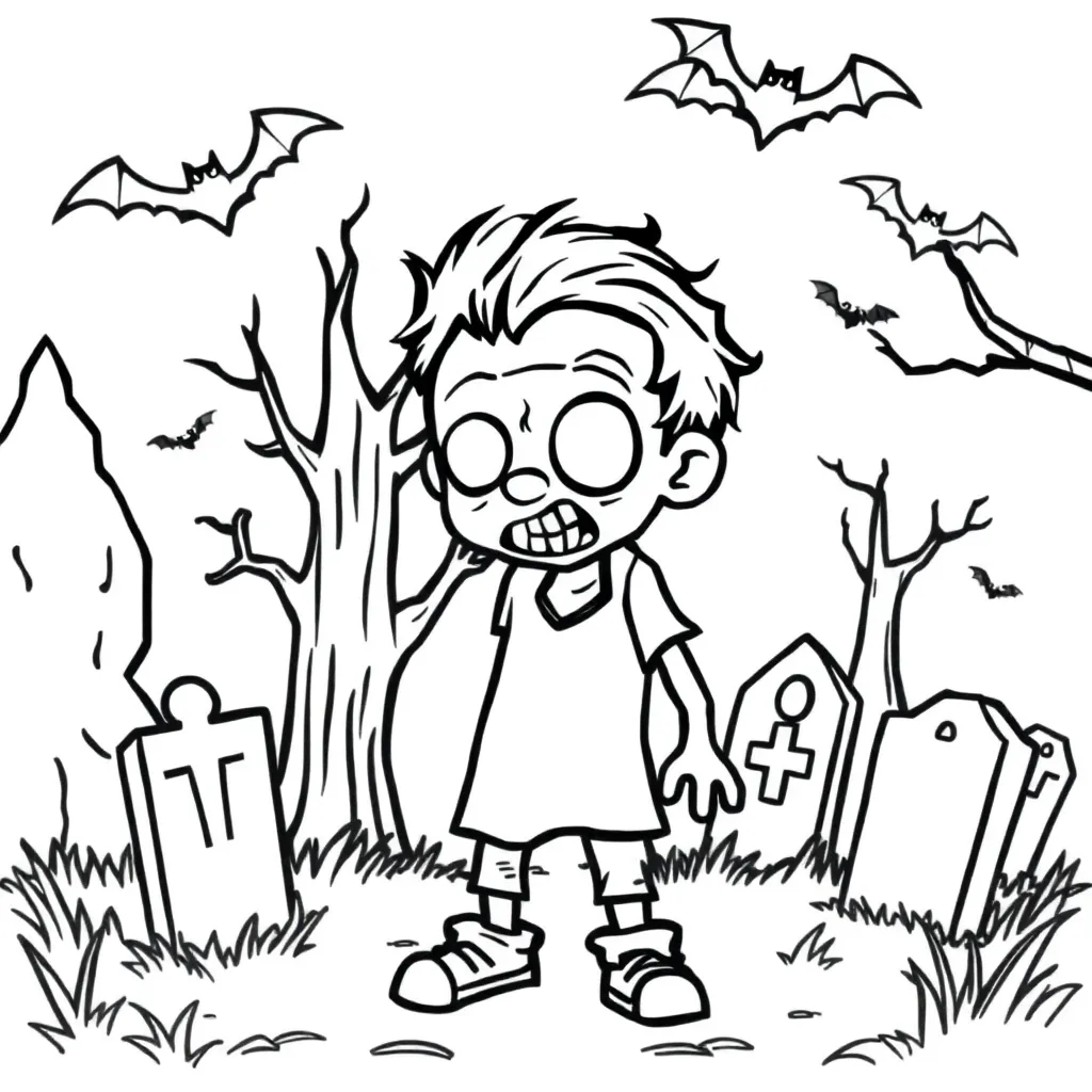 Halloween-Zombie-gruseliger Cartoon-Herbst