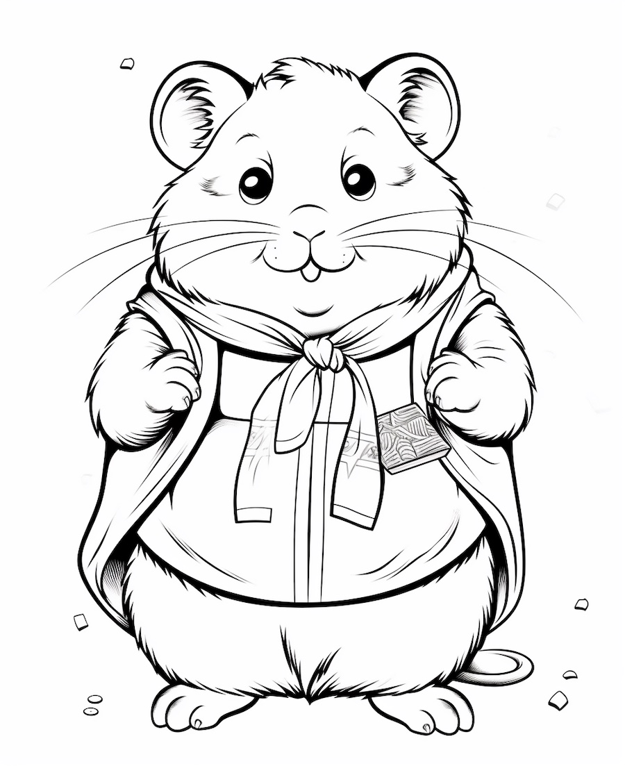 Hamster with coat and tie