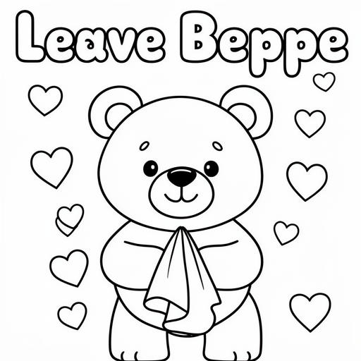 Coeurs et ours avec mouchoir