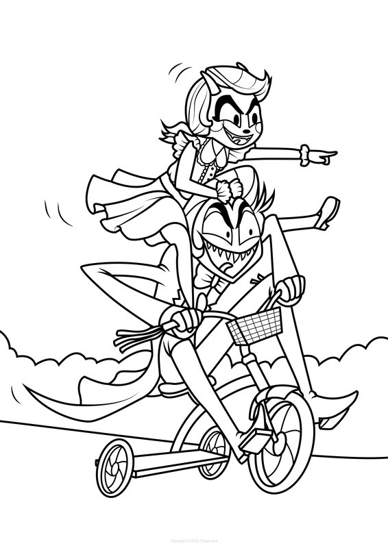 Hazbin Hotel Tricycle Riding
