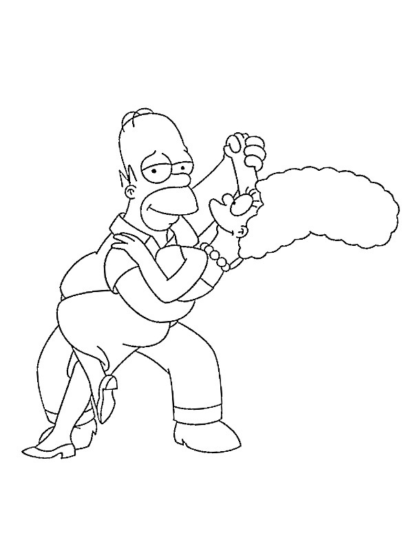 Homer en Marge Simpson dansen