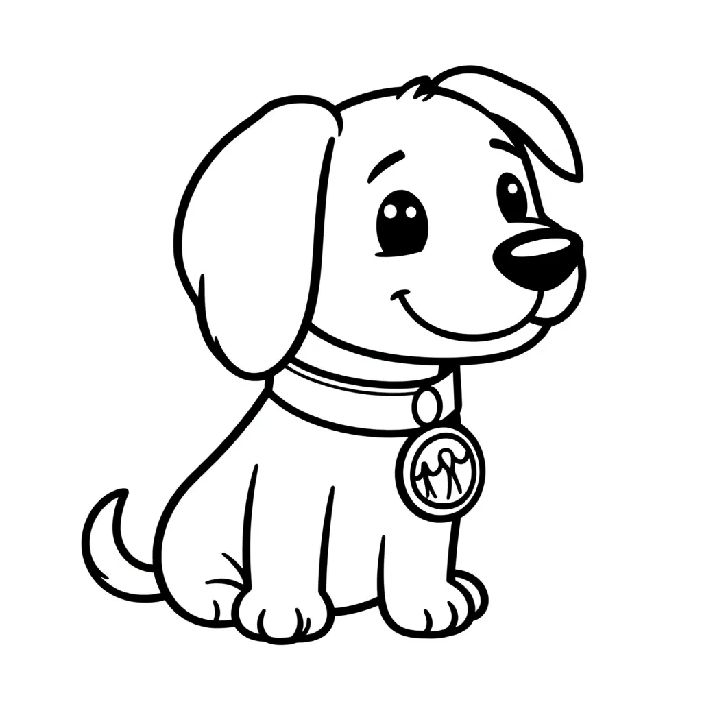 Médaillon joyeux mignon de dessin animé de chien