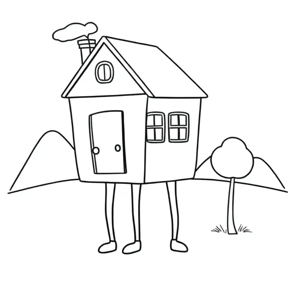 Fantasy wandelend huis op poten