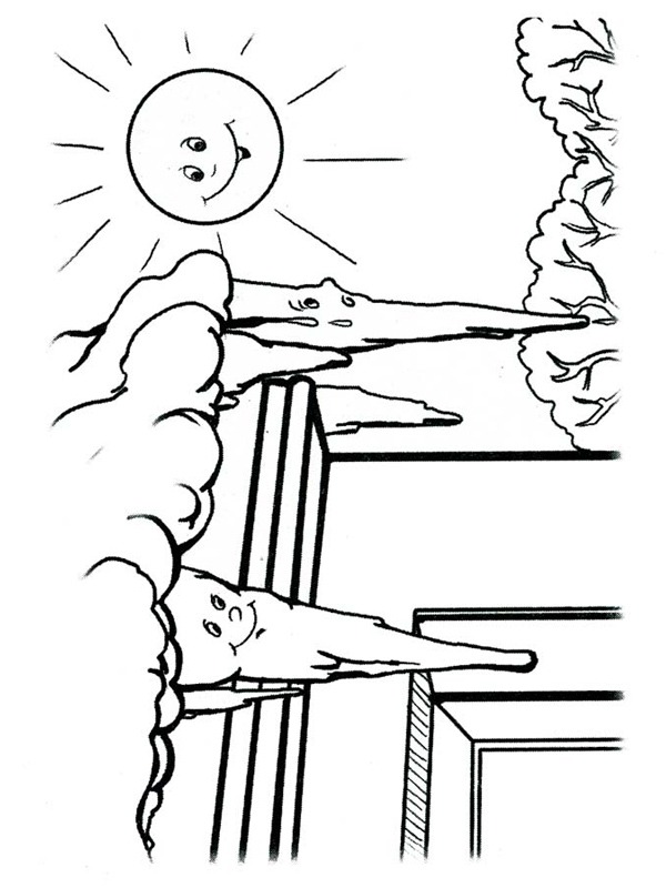 Auftauende Eiszapfen auf dem Dach