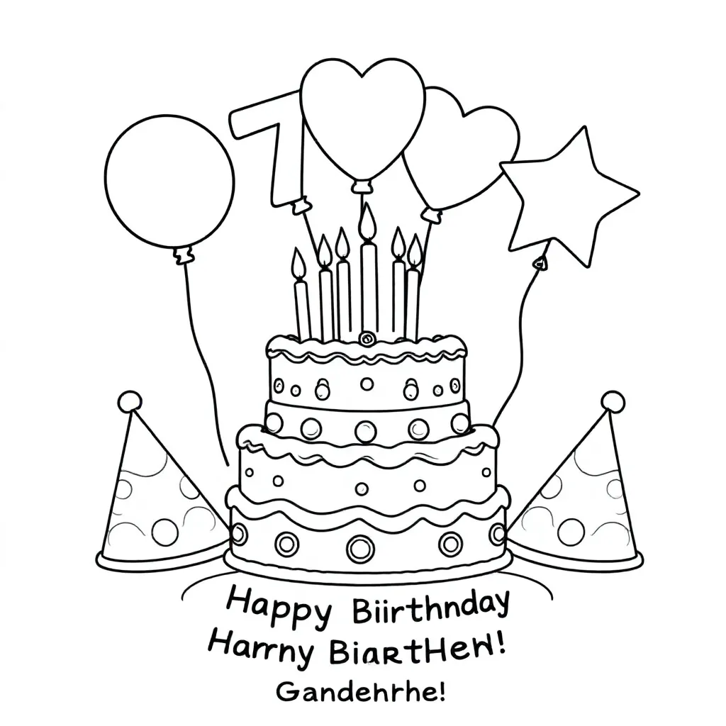 J'en veux un pour mon grand-père qui fête ses 70 ans en noir et blanc, il doit y avoir un gâteau et des ballons et ça ne doit pas être facile mais pas difficile non plus, ça doit aussi l'être