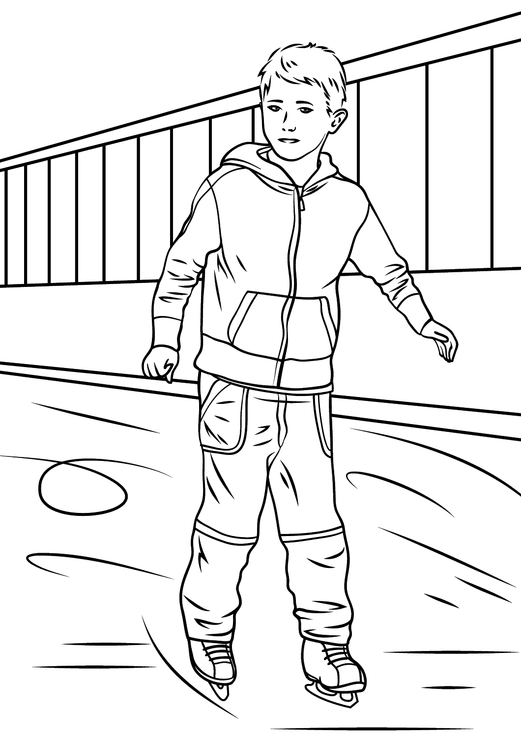 Dreng på skøjtebanen