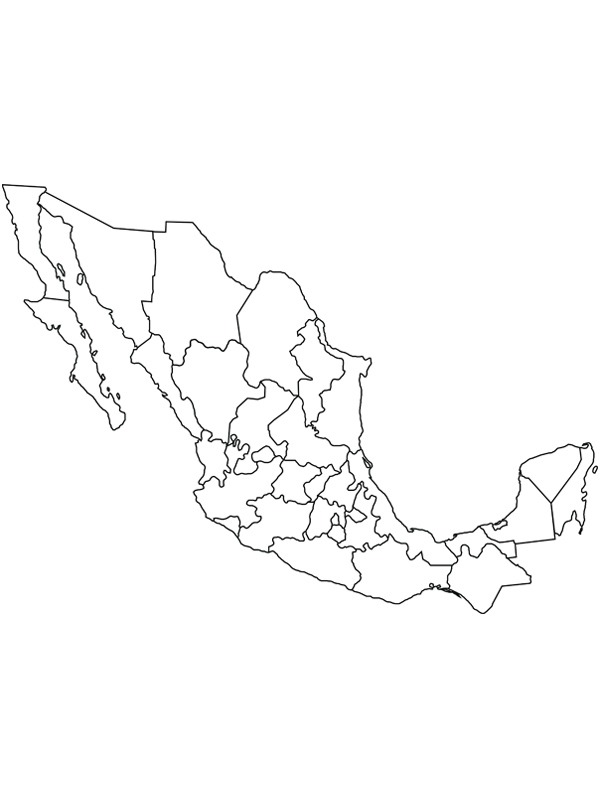 Kort over Mexico