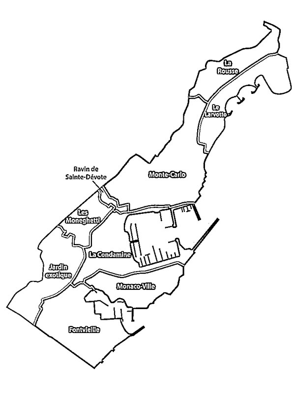 Kort over Monaco