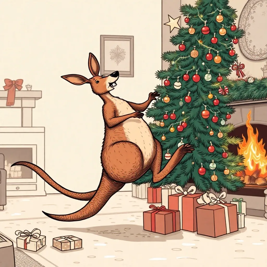 Canguro all'albero di Natale