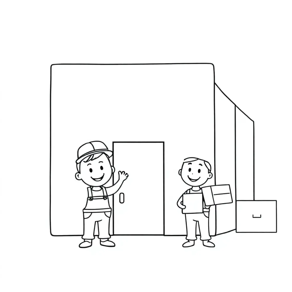 Papkassefabrik med arbejdere