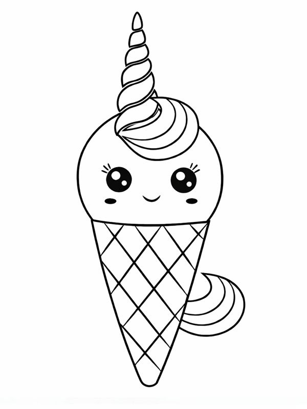 Kawaii unicorn ice cream