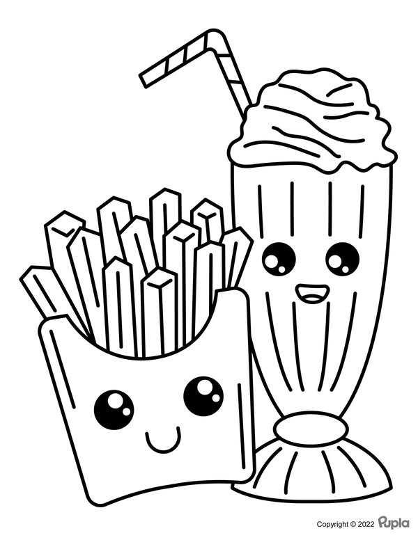 Kawaii French Fries Milkshake Easy Cute