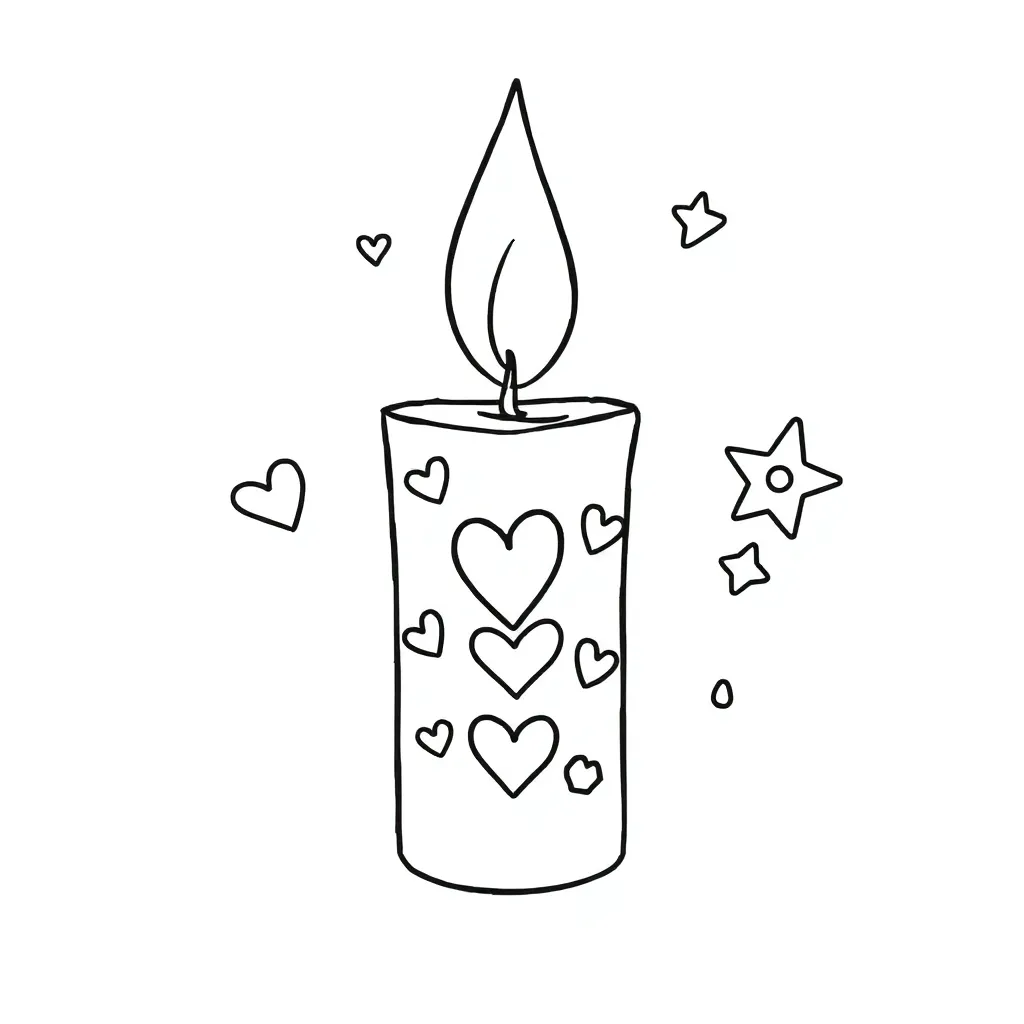 Kerst Kaars Decoratief Hartjes Feestelijk