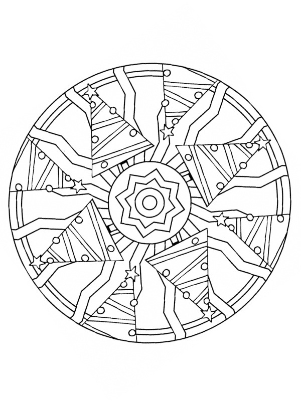 Mandala degli alberi di Natale