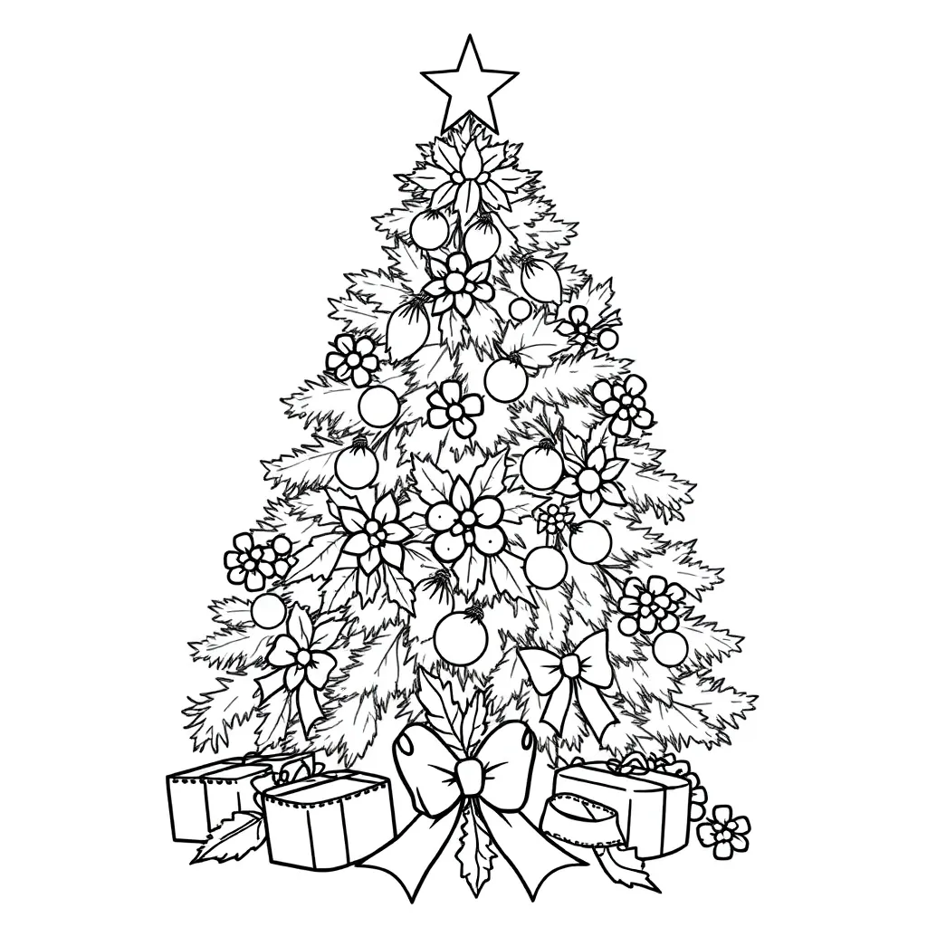 Albero Di Natale Con Agrifoglio E Archi