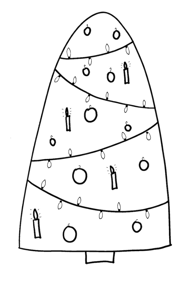 Albero di Natale con luci e palline