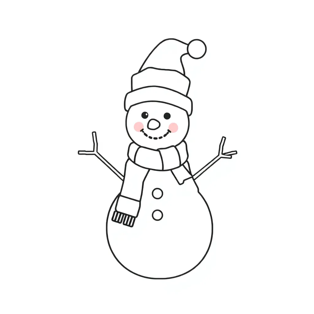 Kerstsneeuwman Wintervreugde Feestdagen Seizoenen Vrolijk