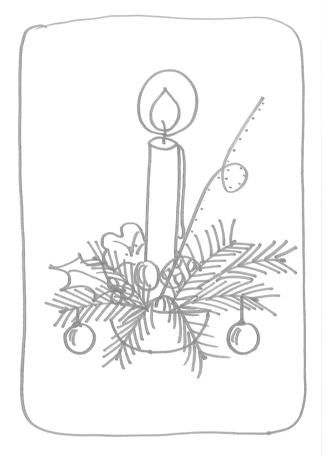 Disposizione natalizia con candela