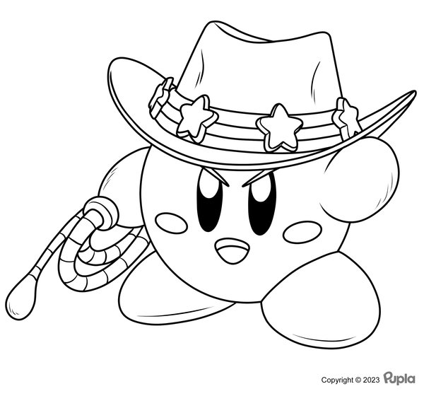 Kirby With Cowboy Hat And Lasso