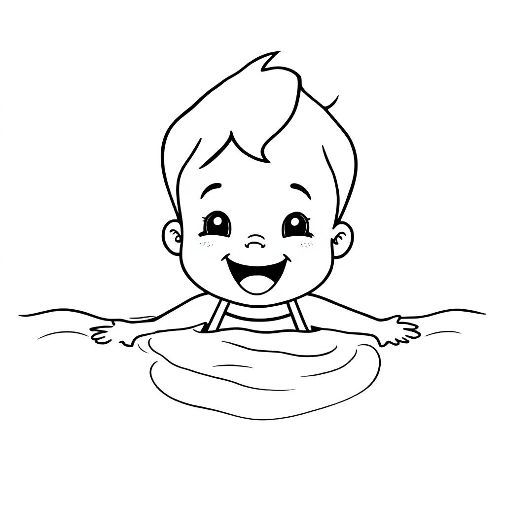 Kleuter gaat zwemmen