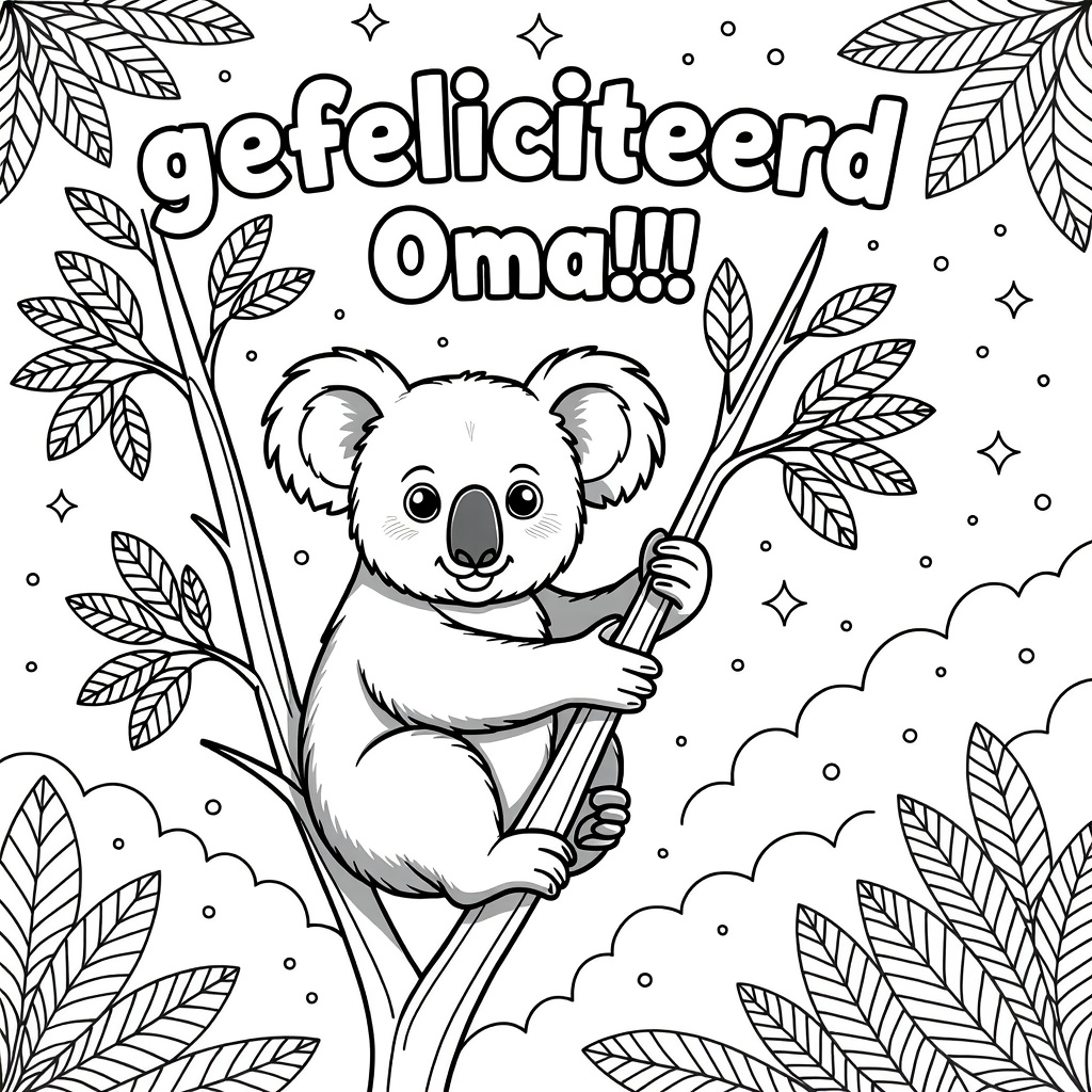 Koala beertj hangt aan tak